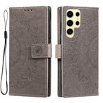 Samsung Galaxy S25 Ultra-etui med trykt totemmotiv i PU-læder, tegnebogsetui med stativ