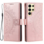 Samsung Galaxy S25 Ultra-etui med trykt totemmotiv i PU-læder, tegnebogsetui med stativ