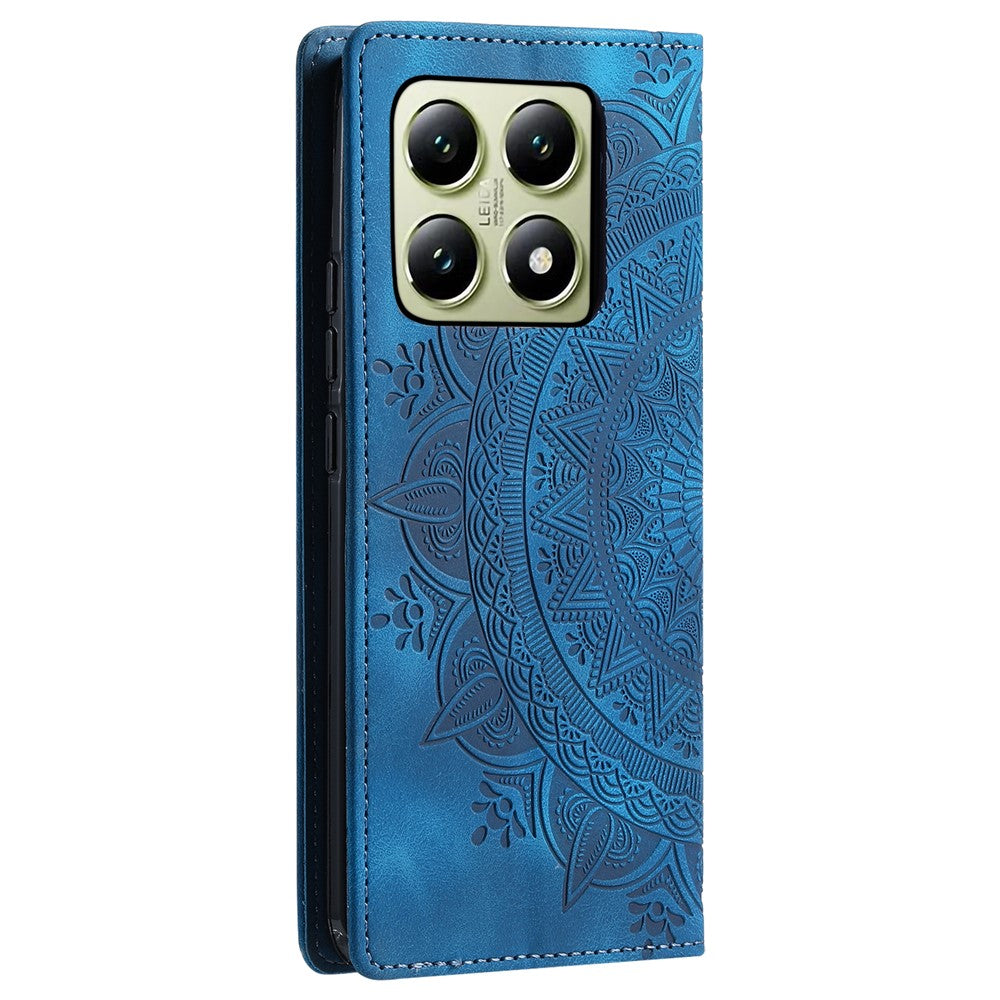 Style 010 For Xiaomi 14T Pro Case Mandala Pattern Magnetic Closing Leather Phone Cover