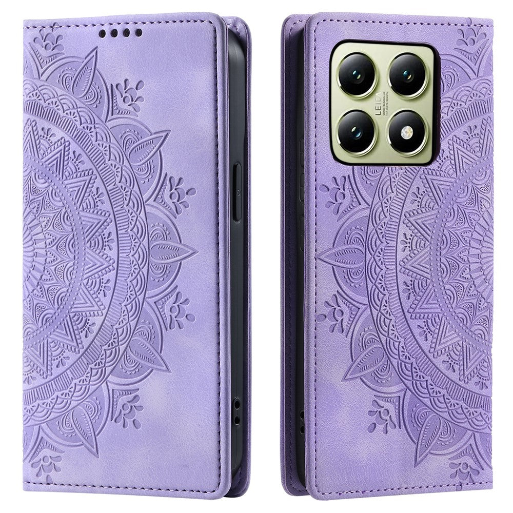 Style 010 For Xiaomi 14T Pro Case Mandala Pattern Magnetic Closing Leather Phone Cover