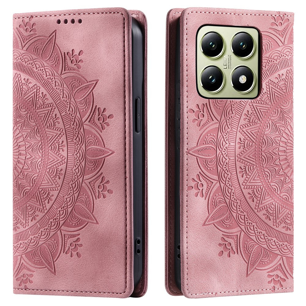 Style 010 For Xiaomi 14T Pro Case Mandala Pattern Magnetic Closing Leather Phone Cover