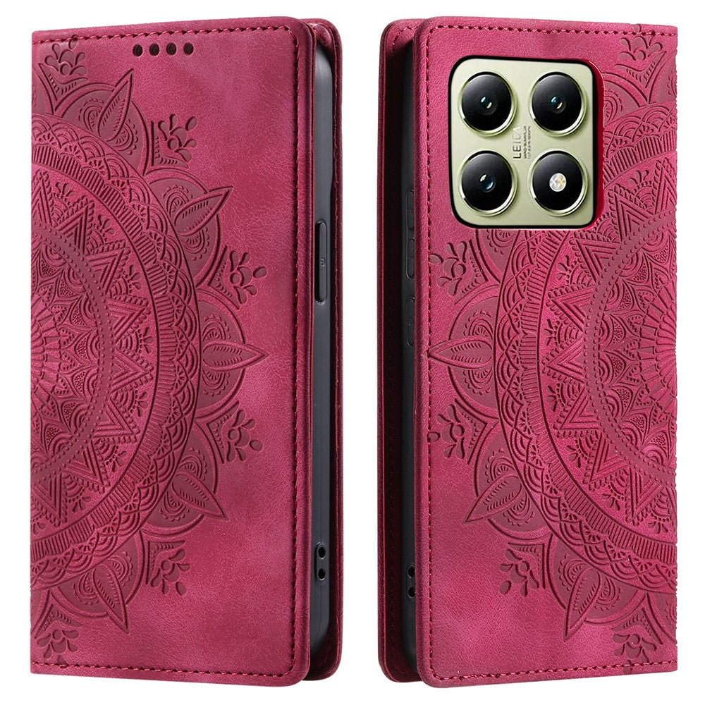 Style 010 For Xiaomi 14T Pro Case Mandala Pattern Magnetic Closing Leather Phone Cover