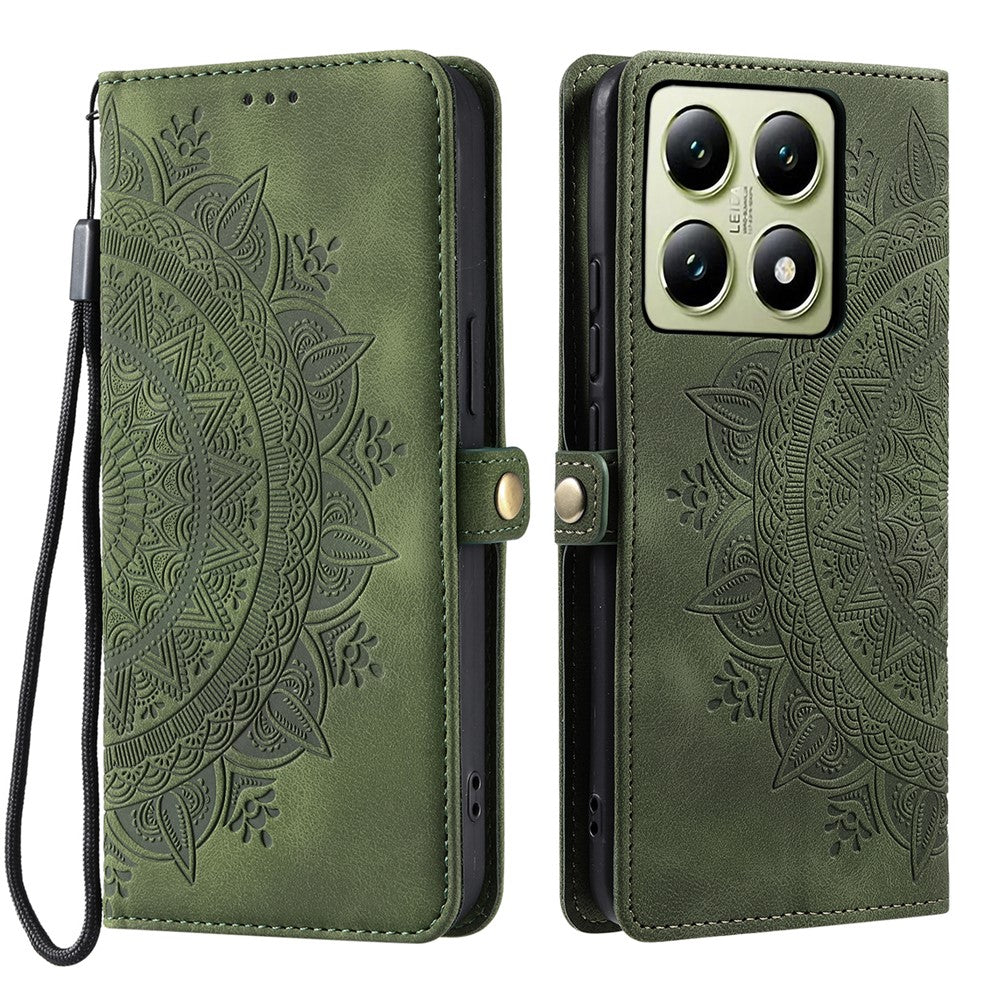 Style 016 For Xiaomi 14T Pro Case Skin Feel Totem Imprinted Wallet Leather Phone Cover
