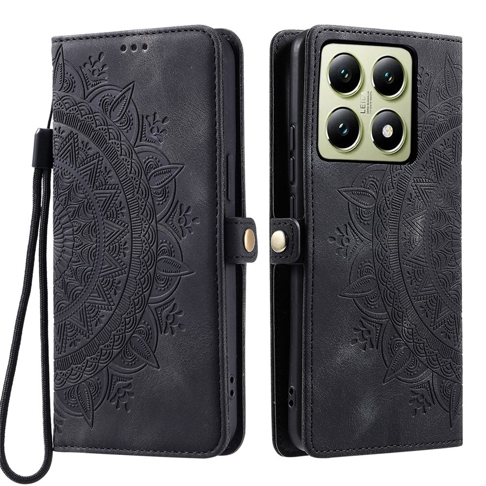 Style 016 For Xiaomi 14T Pro Case Skin Feel Totem Imprinted Wallet Leather Phone Cover