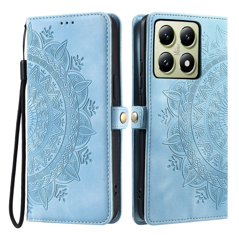 Style 016 For Xiaomi 14T Pro Case Skin Feel Totem Imprinted Wallet Leather Phone Cover