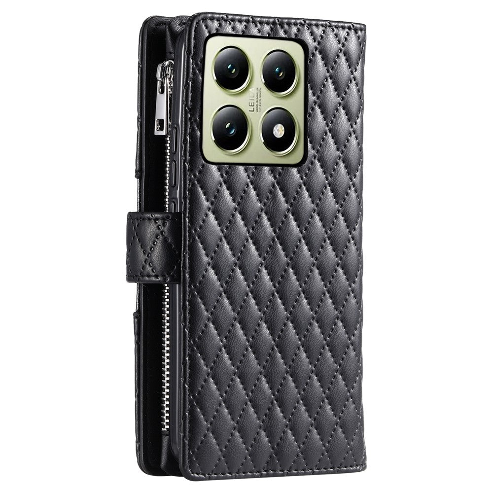 Style 012 for Xiaomi 14T Pro Case Zipper Pocket Glitter Leather Phone Cover