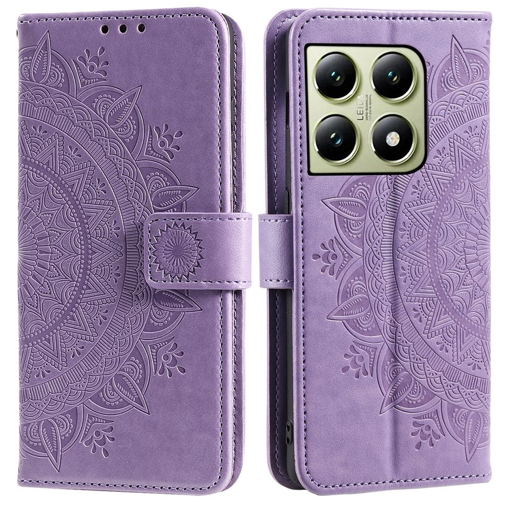 For Xiaomi 14T Pro Case Imprinted Totem PU Leather Wallet Stand Phone Cover