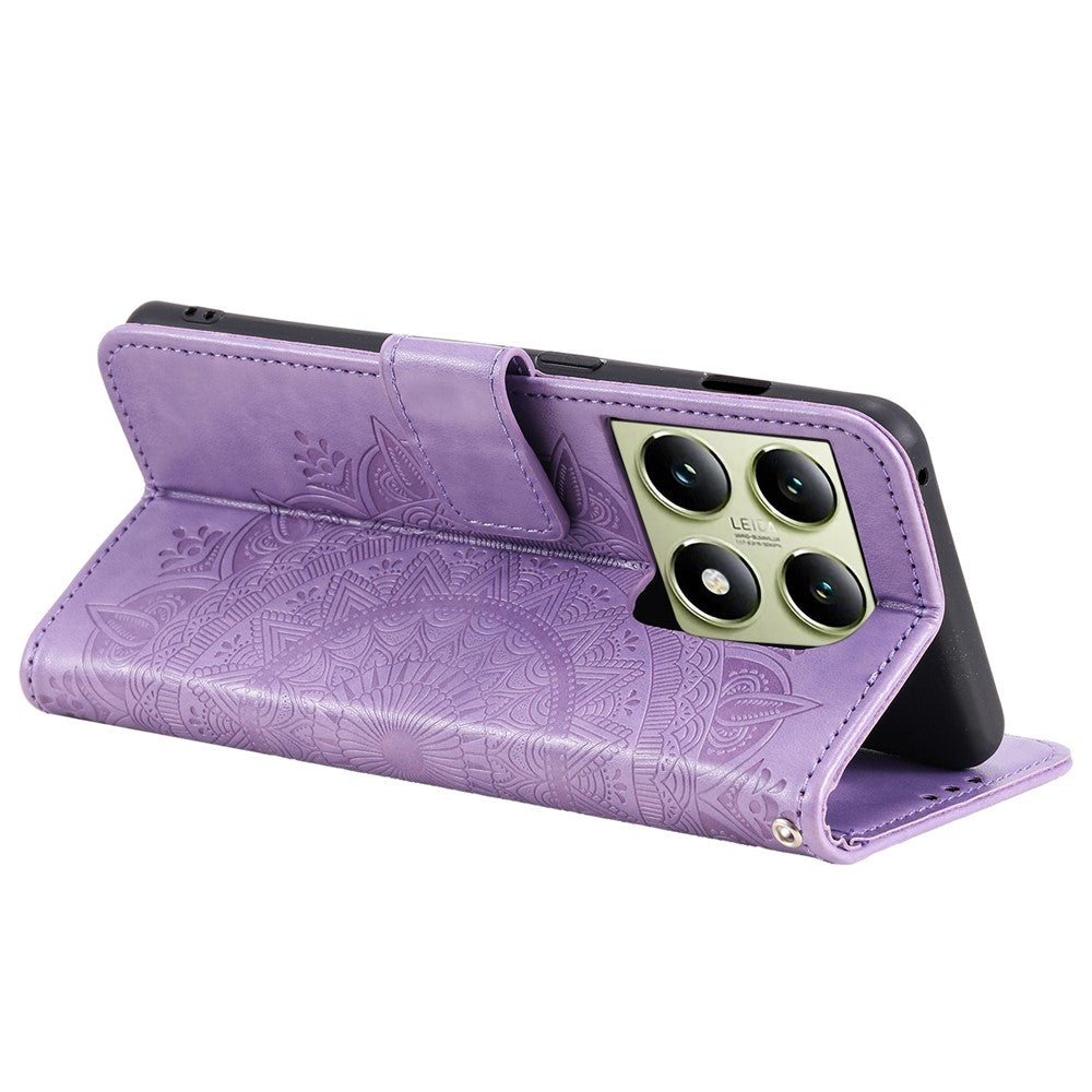 For Xiaomi 14T Pro Case Imprinted Totem PU Leather Wallet Stand Phone Cover
