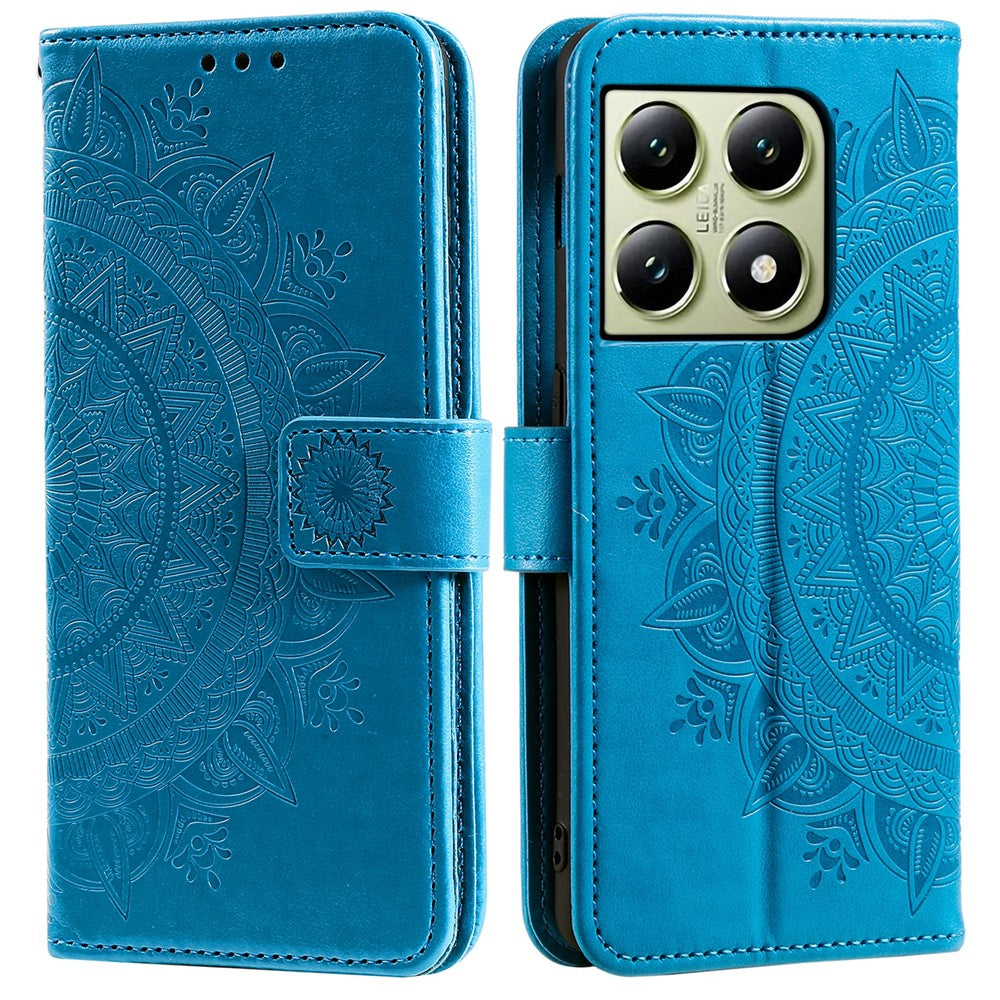 For Xiaomi 14T Pro Case Imprinted Totem PU Leather Wallet Stand Phone Cover