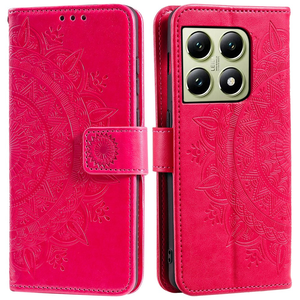 For Xiaomi 14T Pro Case Imprinted Totem PU Leather Wallet Stand Phone Cover