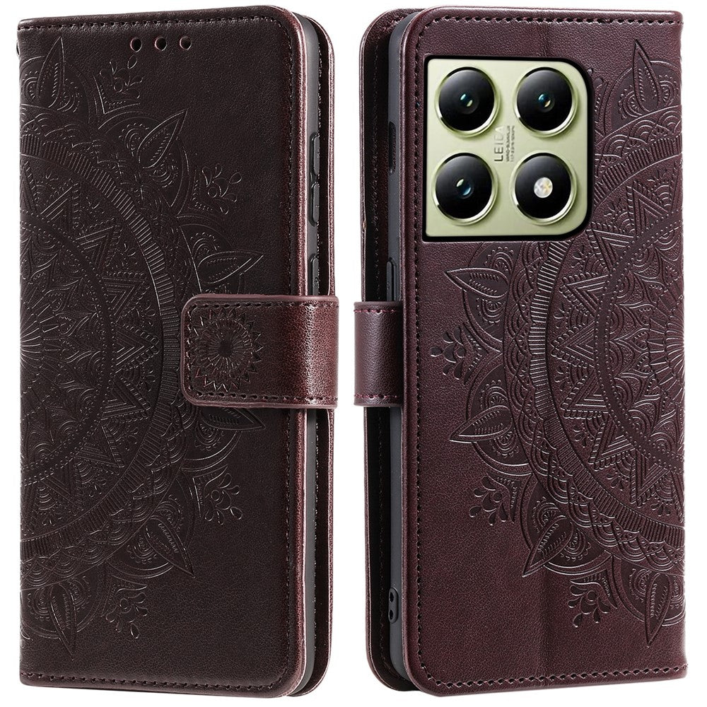 For Xiaomi 14T Pro Case Imprinted Totem PU Leather Wallet Stand Phone Cover