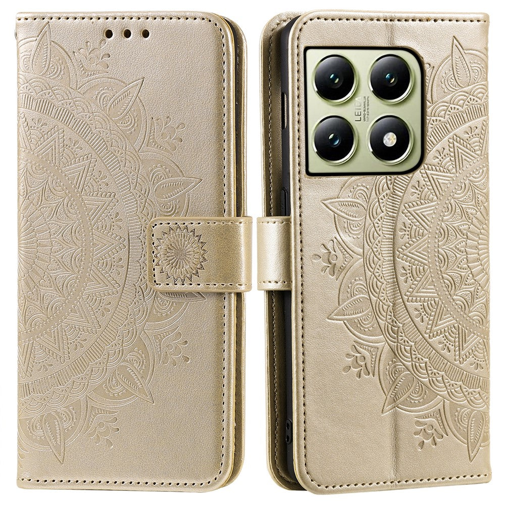 For Xiaomi 14T Pro Case Imprinted Totem PU Leather Wallet Stand Phone Cover