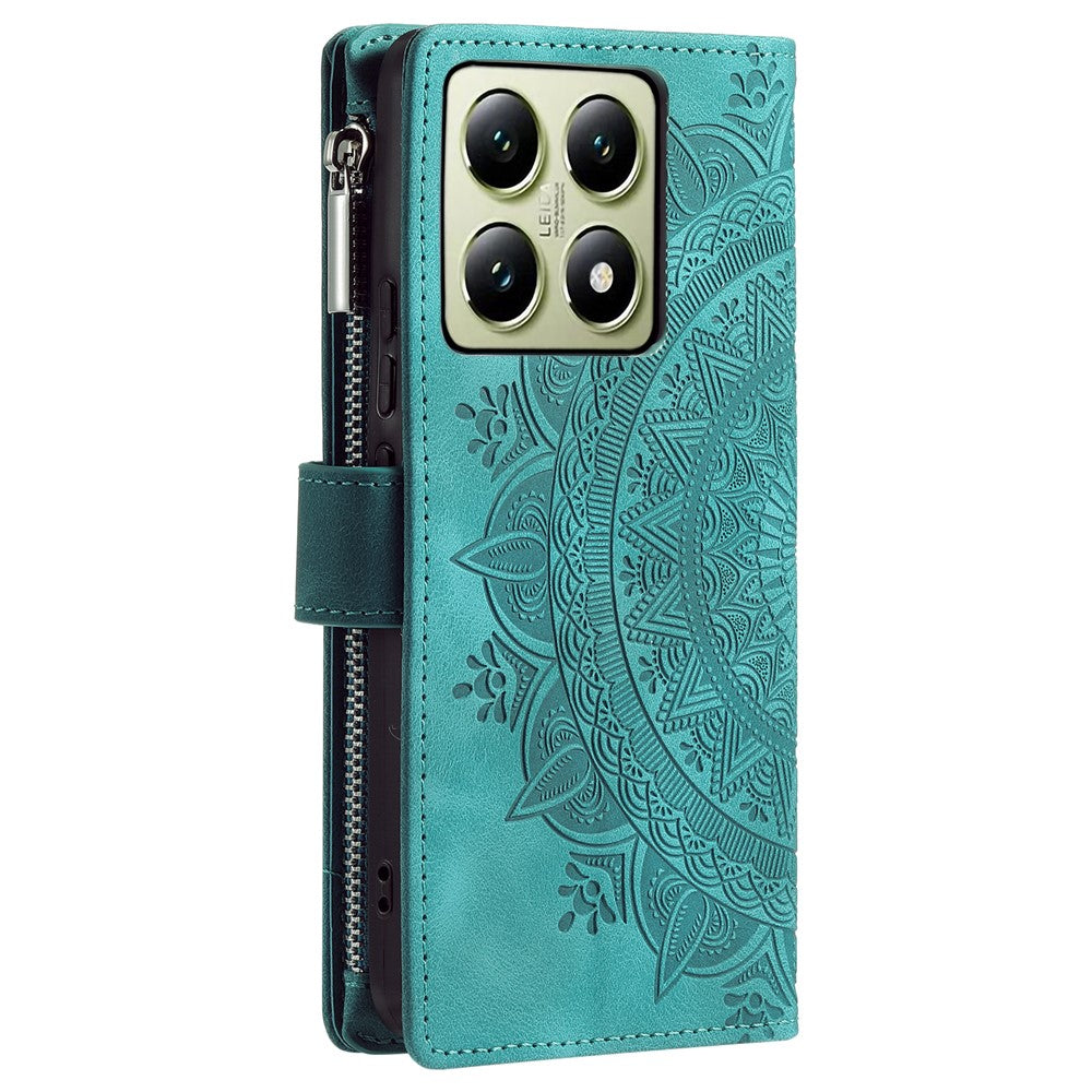 Style 006 For Xiaomi 14T Pro Wallet Case PU Leather Phone Cover Mandala Flower Pattern