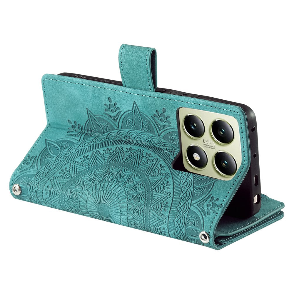 Style 006 For Xiaomi 14T Pro Wallet Case PU Leather Phone Cover Mandala Flower Pattern