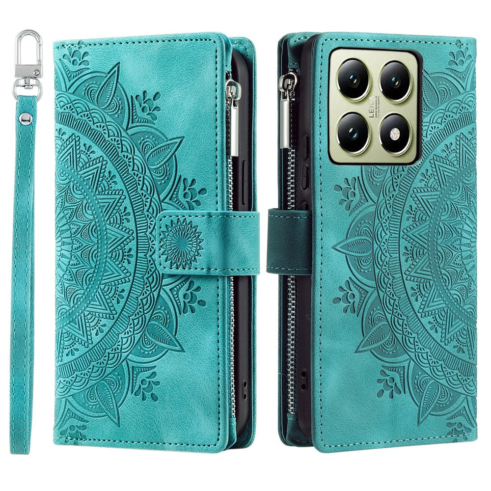 Style 006 For Xiaomi 14T Pro Wallet Case PU Leather Phone Cover Mandala Flower Pattern