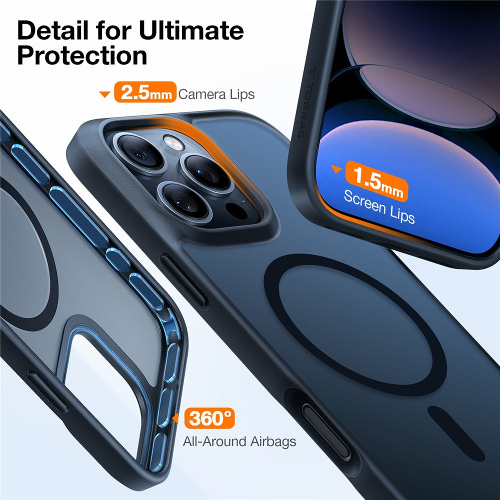 TORRAS Guardian-Mag Series For iPhone 16 Pro Case Compatible with MagSafe Skin-Touch Matte PC+TPU Phone Cover
