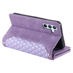 Style 005 For Samsung Galaxy S25+ Wallet Case Rhombus PU Leather Zipper Phone Cover