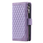 Style 005 For Samsung Galaxy S25+ Wallet Case Rhombus PU Leather Zipper Phone Cover