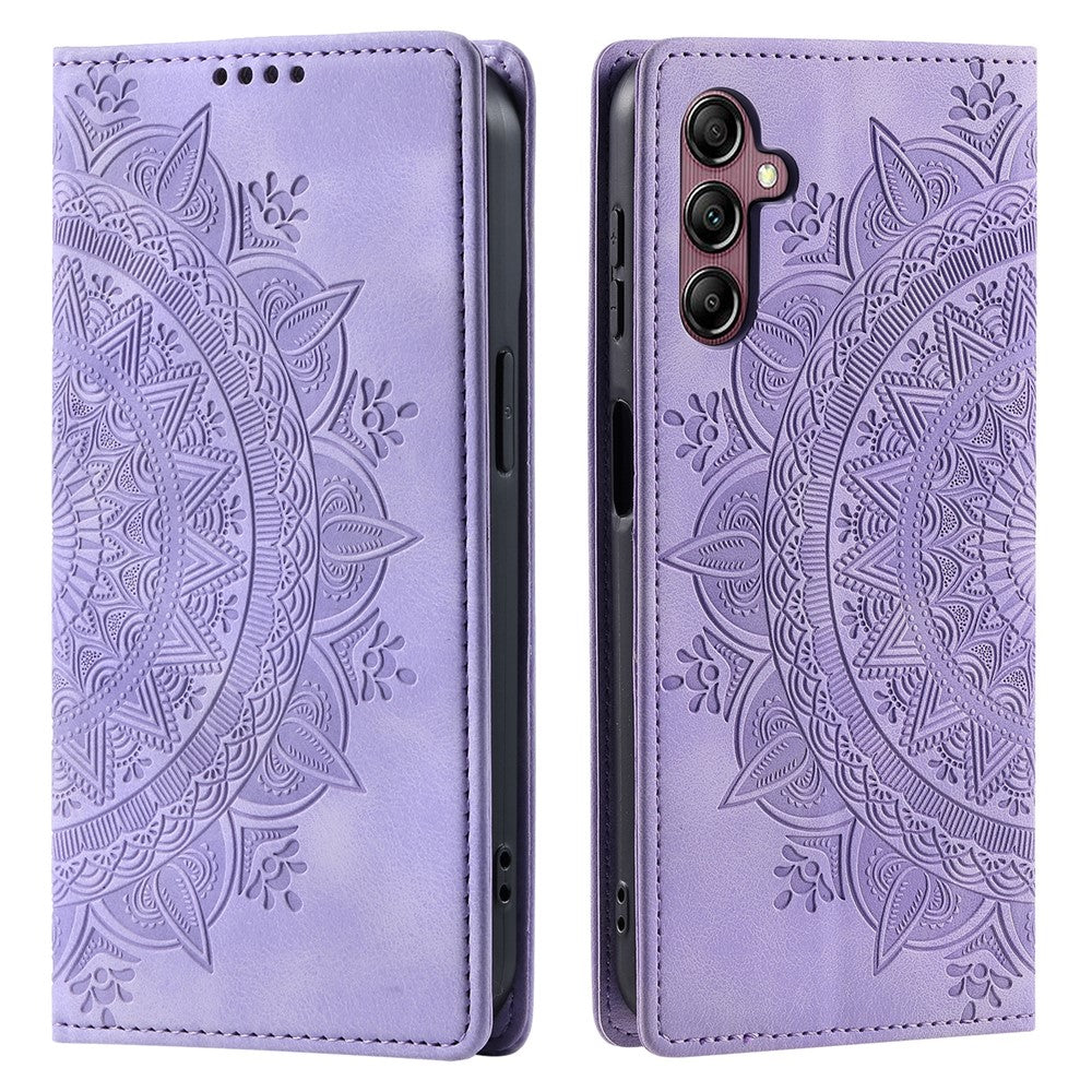 Style 010 For Samsung Galaxy S25 Case Mandala Pattern Magnetic Closing Leather Phone Cover