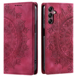 Style 010 For Samsung Galaxy S25 Case Mandala Pattern Magnetic Closing Leather Phone Cover