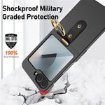 For Samsung Galaxy Z Flip7 FE 5G / Z Flip6 5G Case Skin-Touch Ring Holder Kickstand PC Phone Cover with Rear Screen Film