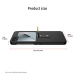 For Samsung Galaxy Z Flip7 FE 5G / Z Flip6 5G Case Skin-Touch Ring Holder Kickstand PC Phone Cover with Rear Screen Film