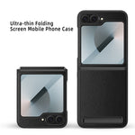 For Samsung Galaxy Z Flip7 FE 5G / Z Flip6 5G Case Kickstand PC+PU Phone Cover with Screen / Lens Film