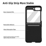 For Samsung Galaxy Z Flip7 FE 5G / Z Flip6 5G Case Kickstand PC+PU Phone Cover with Screen / Lens Film