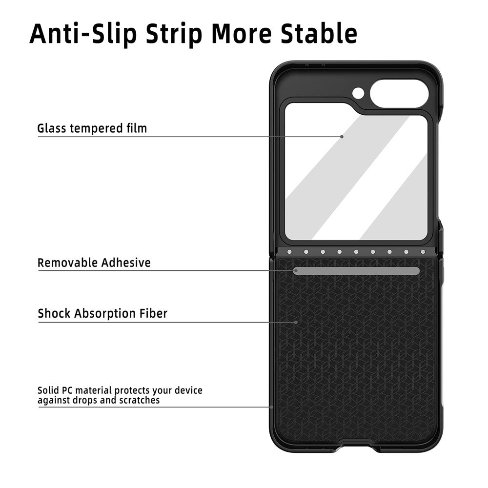 For Samsung Galaxy Z Flip7 FE 5G / Z Flip6 5G Case Kickstand PC+PU Phone Cover with Screen / Lens Film