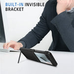 For Samsung Galaxy Z Flip7 FE 5G / Z Flip6 5G Case Kickstand PC+PU Phone Cover with Screen / Lens Film