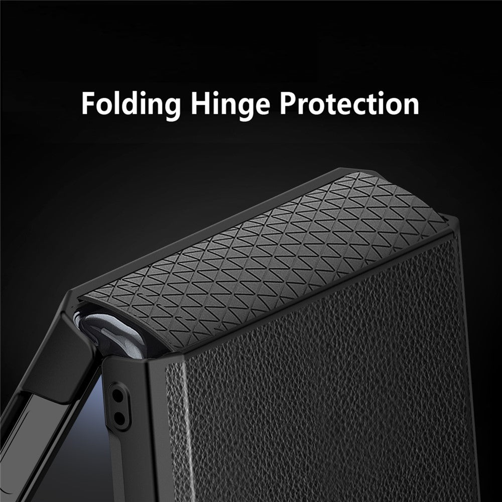 For Samsung Galaxy Z Flip7 FE 5G / Z Flip6 5G Case Kickstand PC+PU Phone Cover with Screen / Lens Film