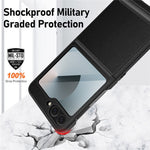 For Samsung Galaxy Z Flip7 FE 5G / Z Flip6 5G Case Kickstand PC+PU Phone Cover with Screen / Lens Film
