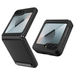 For Samsung Galaxy Z Flip7 FE 5G / Z Flip6 5G Case Kickstand PC+PU Phone Cover with Screen / Lens Film