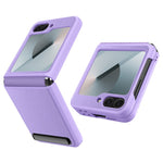 For Samsung Galaxy Z Flip7 FE 5G / Z Flip6 5G Case Kickstand PC+PU Phone Cover with Screen / Lens Film