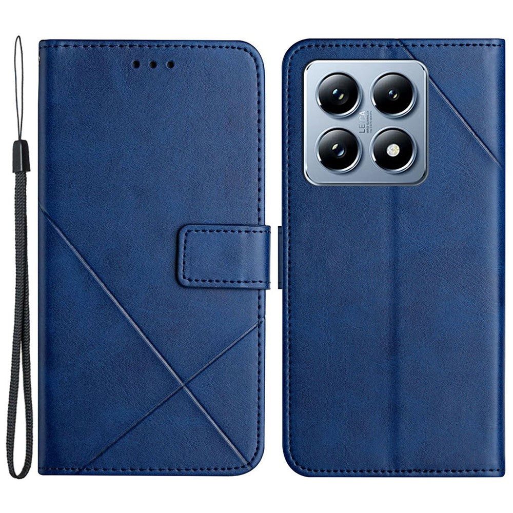 For Xiaomi 14T Pro Leather Case Line Pattern Wallet Phone Cover