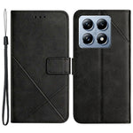 For Xiaomi 14T Pro Leather Case Line Pattern Wallet Phone Cover