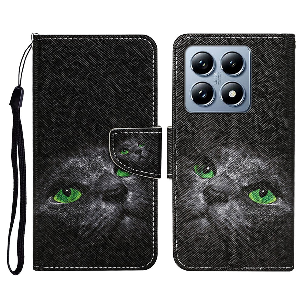 For Xiaomi 14T Pro Case Pattern Printing Protective Leather Folio Phone Cover