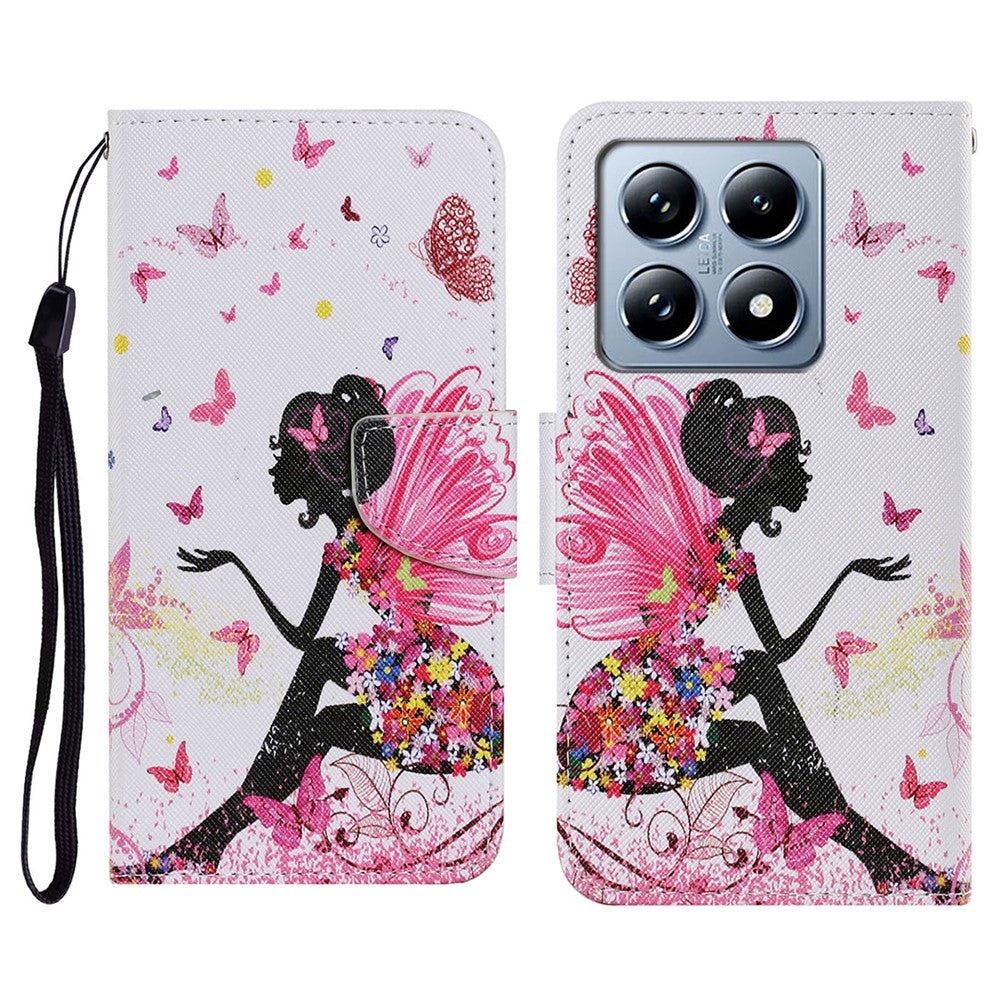 For Xiaomi 14T Pro Case Pattern Printing Protective Leather Folio Phone Cover