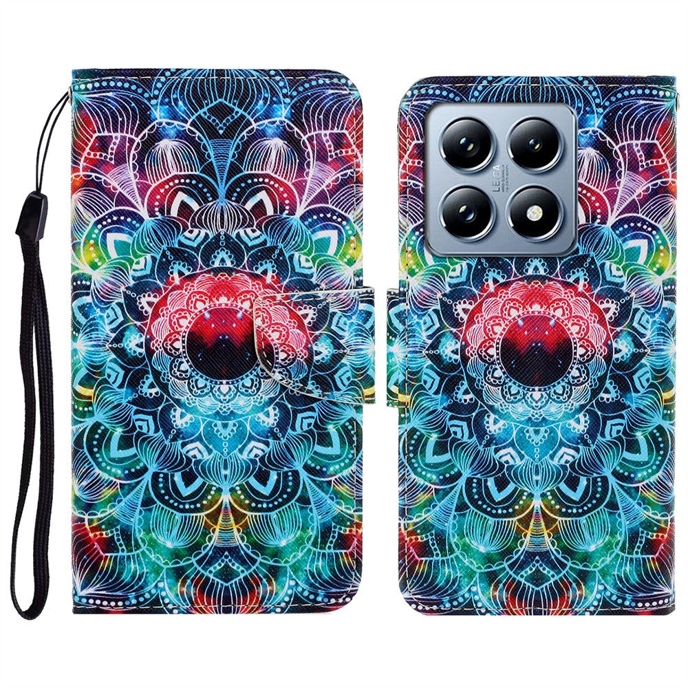 For Xiaomi 14T Pro Case Pattern Printing Protective Leather Folio Phone Cover