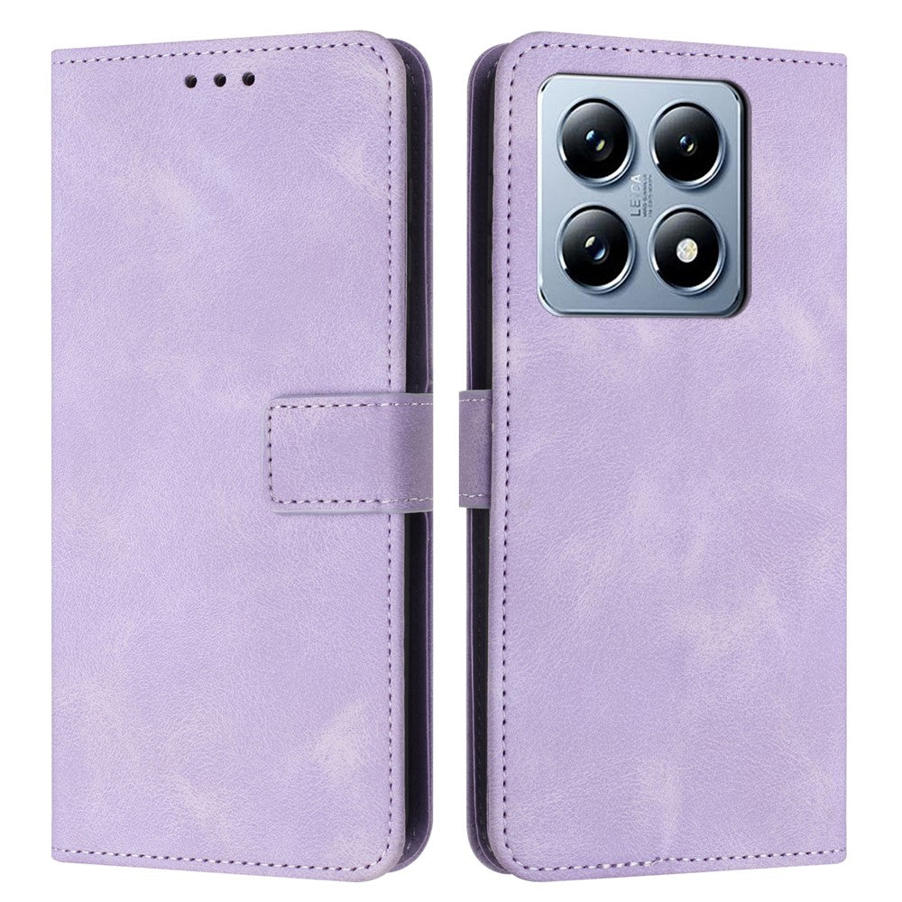 For Xiaomi 14T Leather Case Solid Color Wallet Protective Phone Cover