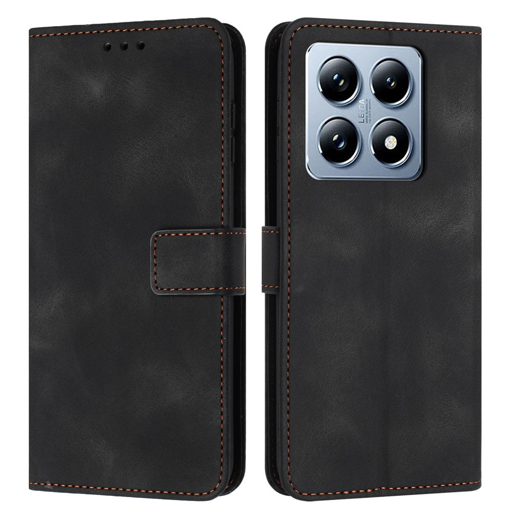 For Xiaomi 14T Leather Case Solid Color Wallet Protective Phone Cover