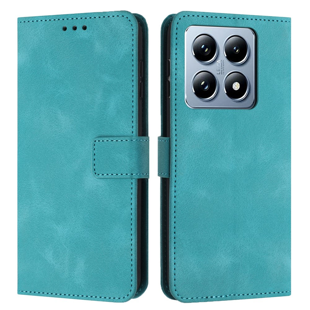 For Xiaomi 14T Leather Case Solid Color Wallet Protective Phone Cover