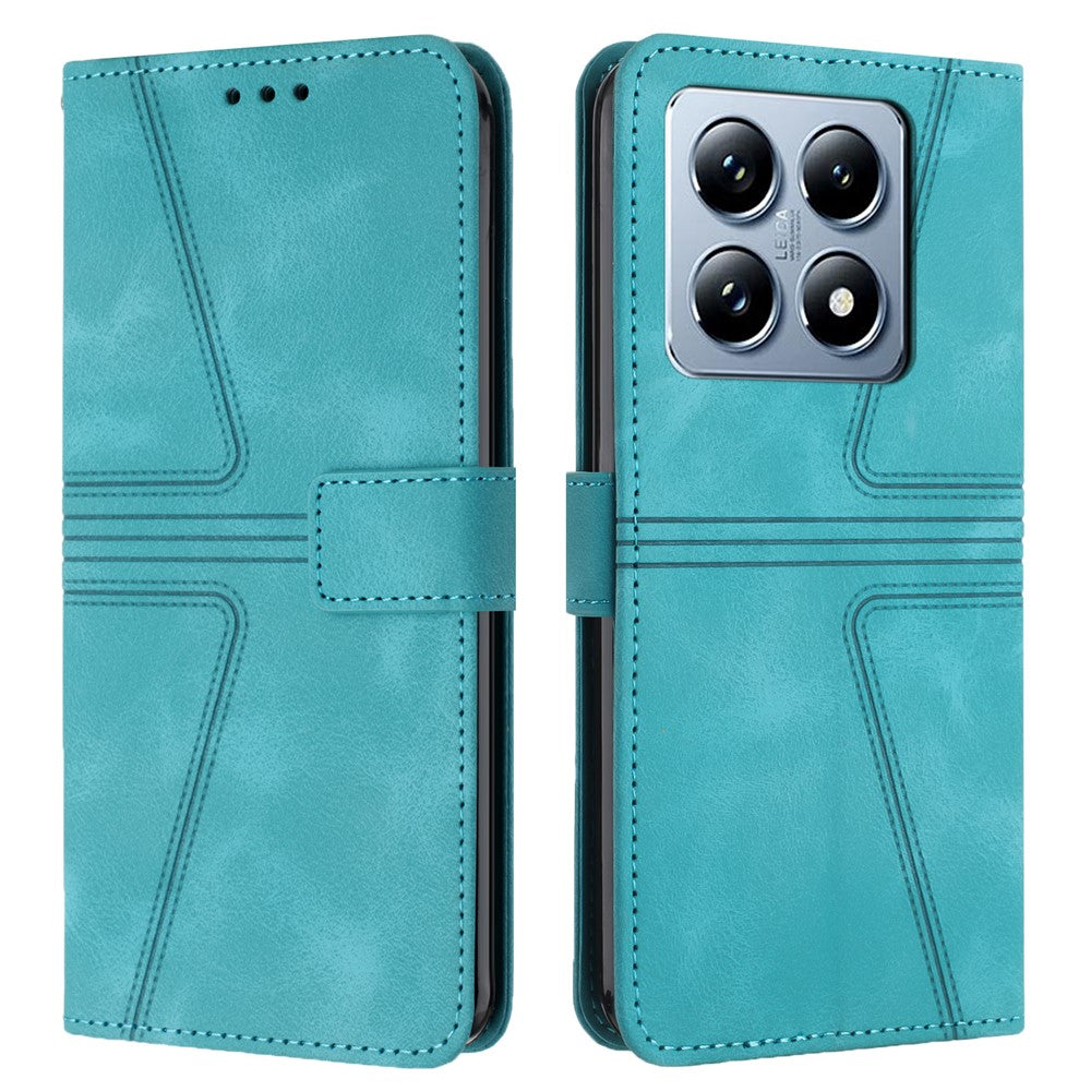 For Xiaomi 14T Case Triangle Imprinted Anti-Scratch Phone Wallet Cover