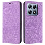 For Xiaomi 14T Case Imprinted Flower Wallet Stand Leather Phone Cover