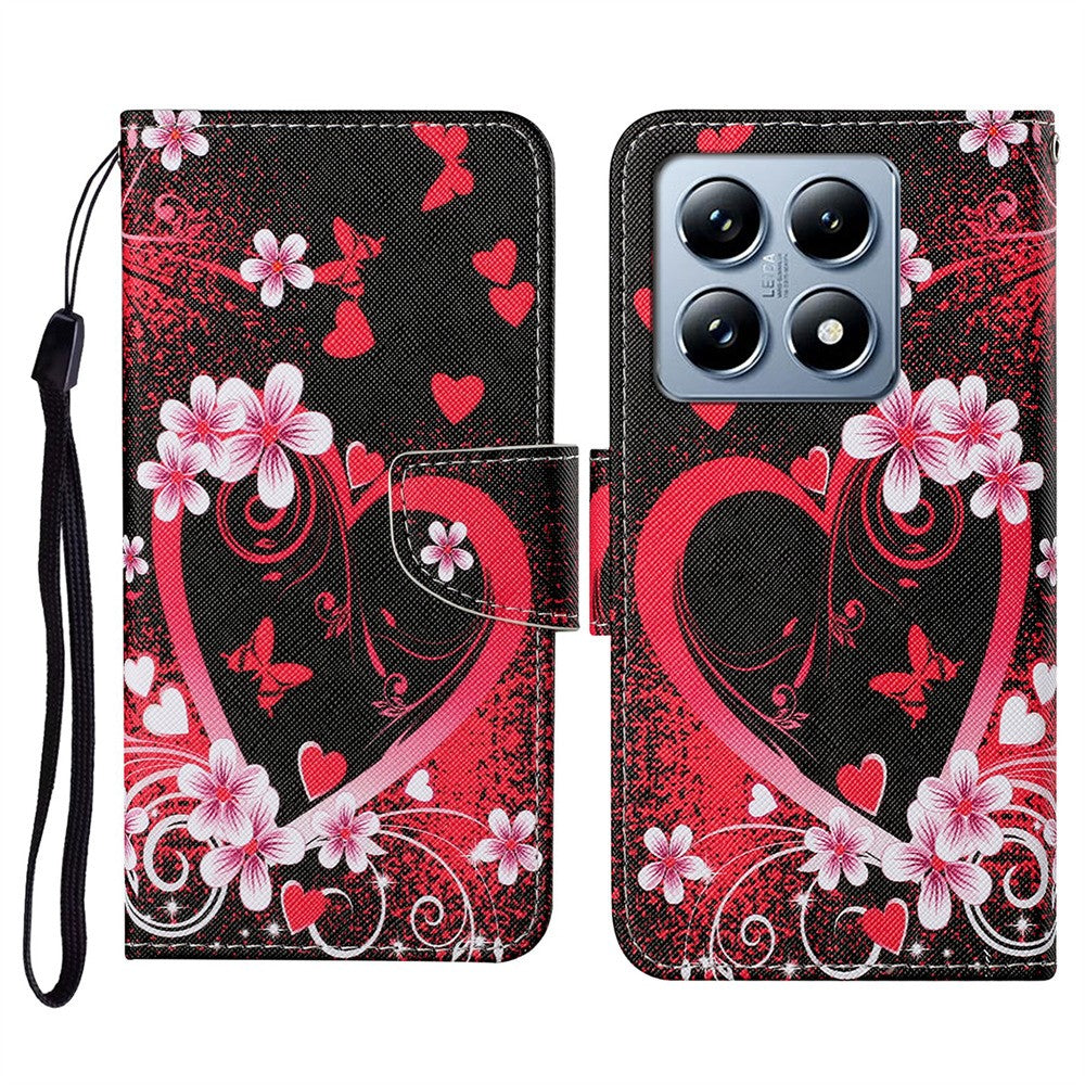 For Xiaomi 14T Case Pattern Printing Protective Leather Folio Phone Cover