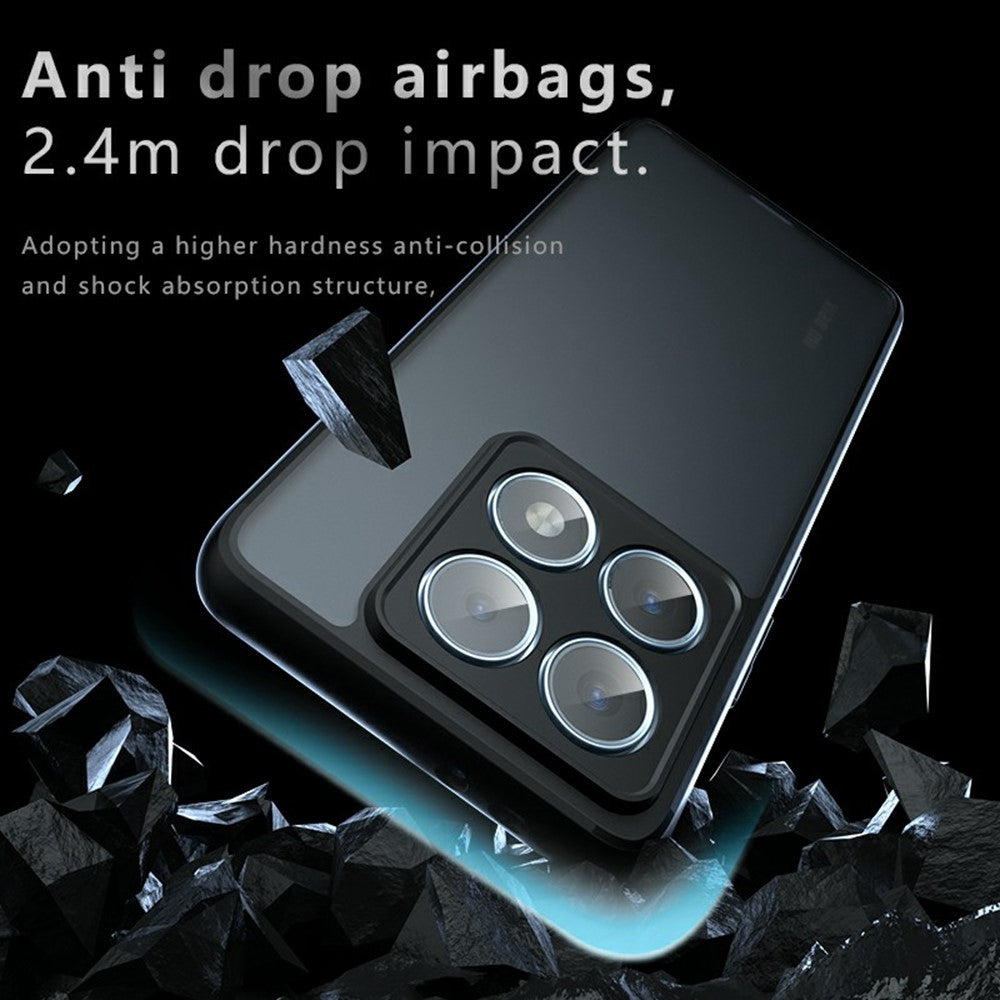For Xiaomi 14T Pro Case Skin-Touch TPU + PC Matte Phone Back Cover, Transparent Black