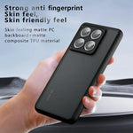 For Xiaomi 14T Pro Case Skin-Touch TPU + PC Matte Phone Back Cover, Transparent Black