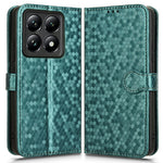 For Xiaomi 14T Pro Wallet Case Dot Pattern Imprint PU Leather Phone Cover