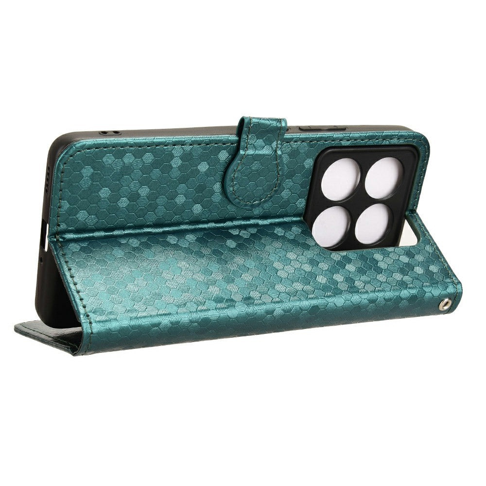 For Xiaomi 14T Pro Wallet Case Dot Pattern Imprint PU Leather Phone Cover