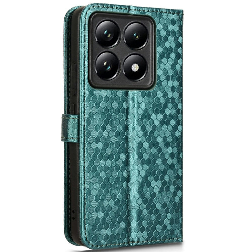 For Xiaomi 14T Pro Wallet Case Dot Pattern Imprint PU Leather Phone Cover